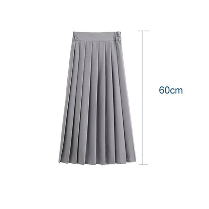 School Girls Student Uniform Black Pleated Skirts Elastic Waist Japanese Style Women Cosplay Cosutme Base Preppy Style