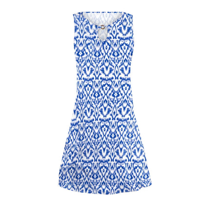 Women'S Floral Printed Casual Outfits Sleeveless Swing Dress Temperament Vacation Comfy Aline Sundress Vestidos Para Mujer