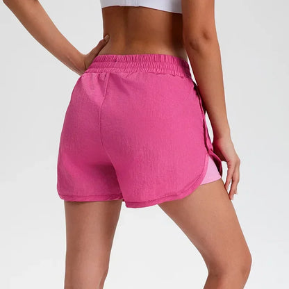 AL Summer Shorts Women Sweat Absorbing Quick Drying Fitness High Waisted Yoga Hot Pants Anti Exposure Sports Training Shorts