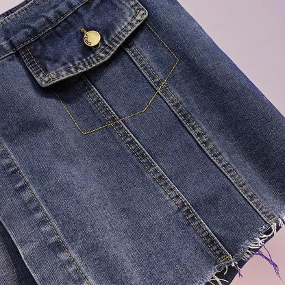 Plus Size 3XL 4XL 5XL Y2K Denim Skirt Short For Women High Waist Fashion Sexy High Street Tassel Jean Female Summer Clothing