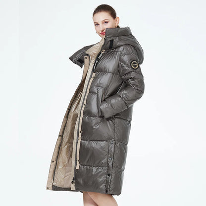 ICEbear 2023 Winter Fashionable Jacket Women's Hooded Warm Parkas Puffer Jackets Hight Quality Female Quilted Coat  GWD20155D