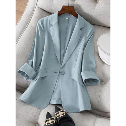 Spring OL Elegance Women's Suit Jacket 2024 Suit Jacket Women's Seven-Minute Sleeve Summer New Women Clothing