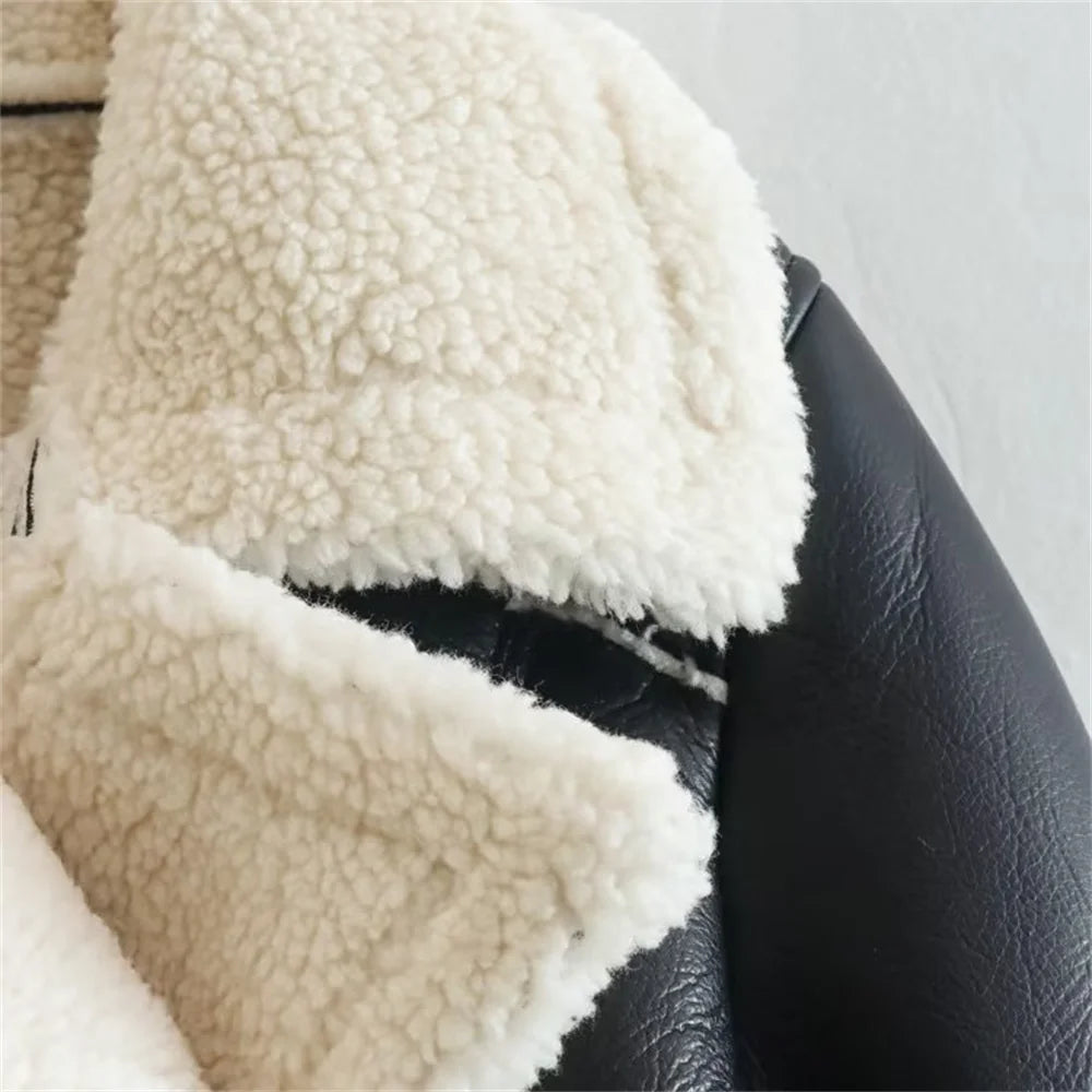 UNIZERA 2023 Autumn/Winter New Product Women's New Fashion Versatile Polo Collar Long Sleeve Slim Fit Short Jacket Coat