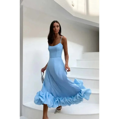Fashion Dress for Women Sexy High Waist Spaghetti Strap Dress for Women U Neck Sleeveless Backless Elegant Party Formal Dress