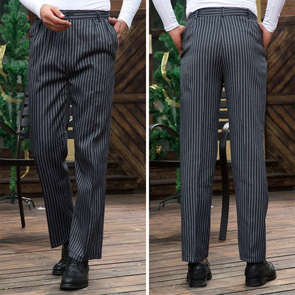 Men Wear-resistant Cotton Clothing With Houndstooth Skin-friendly Cook Casual Uniform Chef Pant Pants Work Waiter Baggy