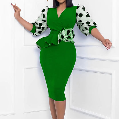 Plus Size Knitted Pencil Dress for Women Clothing  Autumn Winter Hip Long Skirt Female Large Size Formal Occas Dress Vestido