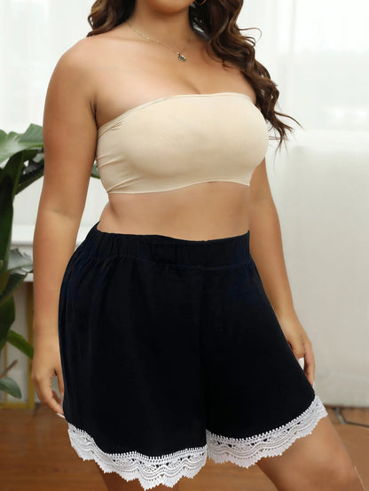 Finjani Plus Size Women's Twill Solid Color Casual Spring And Summer New Shorts