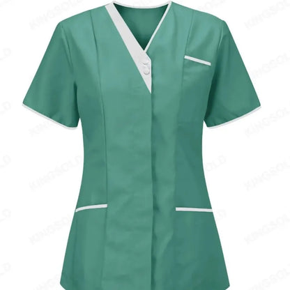 2024 New Hospital Hand Washing Clothes Tops Pure Cotton Skin Friendly Nursing Work Clothes Tops Waiter Uniform Work Clothes
