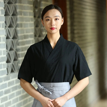 Sushi Uniform Chef Jacket Unisex Japanese Food Service Restaurant Waiter Coat Work Clothes Kimono