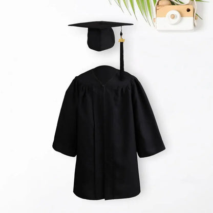 Graduation Gown Loose Zipper with Hat Tassel Exquisite Kids Graduation Costume Polyester Kid Academic Dress Student Supplies