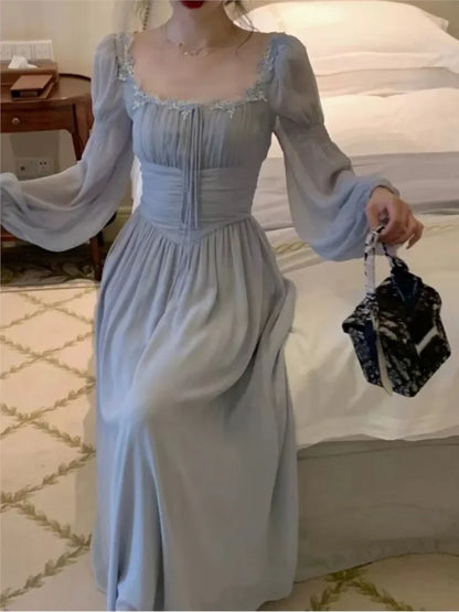 Women Fashion Elegant Casual Solid Party Dress Vintage Chic A-Line Birthday Prom Vestidos Female Clothes Robe Mujers New Summer
