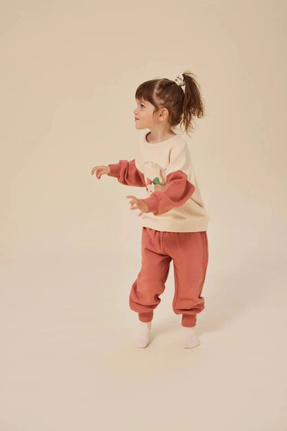 KS Kids Sweaters 2024 New Kids Girls Boys Cute Print Sweatshirts and Pants Outfit Set Outwear Baby Clothes