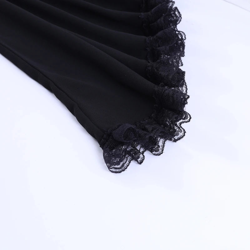 Women's Autumn New Gothic Style Lace Bell Sleeve Blouse Tops Gauze Long Sleeve Coat Halloween Costume