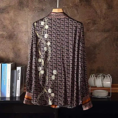 Blusa Mujer Moda  Stretch Satin Shirt  Autumn New Long Sleeve Letter Print Commuter Shirt Top Women