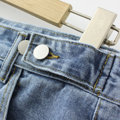 Plus Size Shorts Women 2023 Summer Fashion Double Buckle High Waist Wide Leg Jeans Loose Bottoms Oversized Curve Clothes