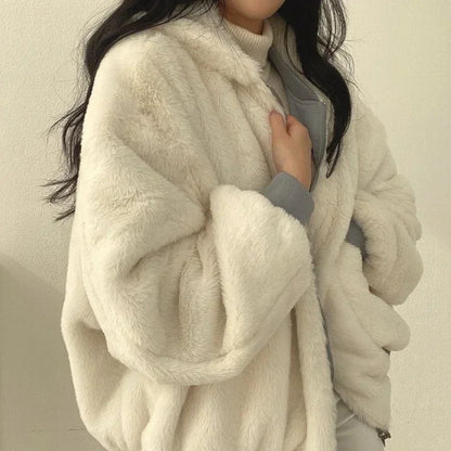 Korean Style Plus Velvet Thickened on Both Sides To Wear Lamb Wool Cotton Clothing Women's Coat Winter New Hooded Cotton Jacket