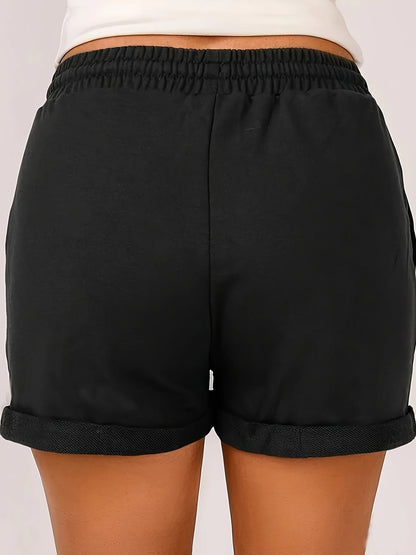 Plus size solid color casual and comfortable outdoor shorts