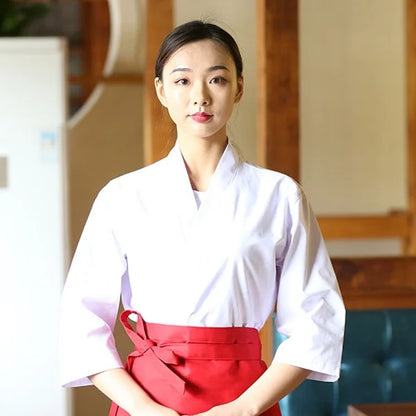 Sushi Uniform Chef Jacket Unisex Japanese Food Service Restaurant Waiter Coat Work Clothes Kimono