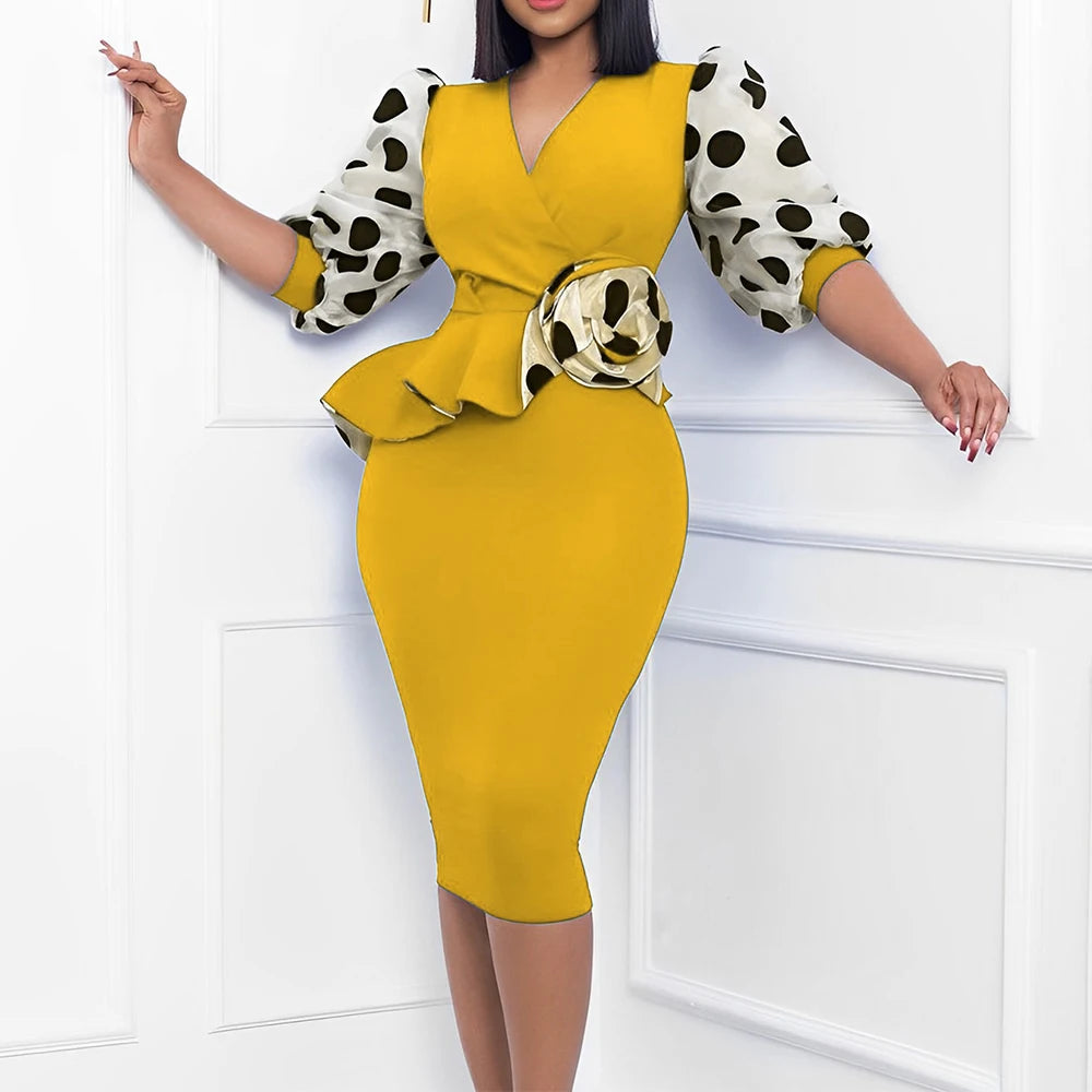 Plus Size Knitted Pencil Dress for Women Clothing  Autumn Winter Hip Long Skirt Female Large Size Formal Occas Dress Vestido