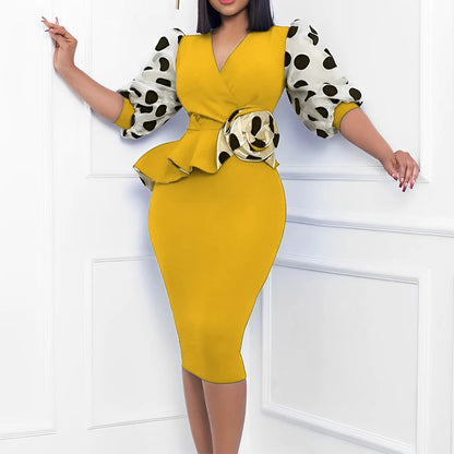 Plus Size Knitted Pencil Dress for Women Clothing  Autumn Winter Hip Long Skirt Female Large Size Formal Occas Dress Vestido