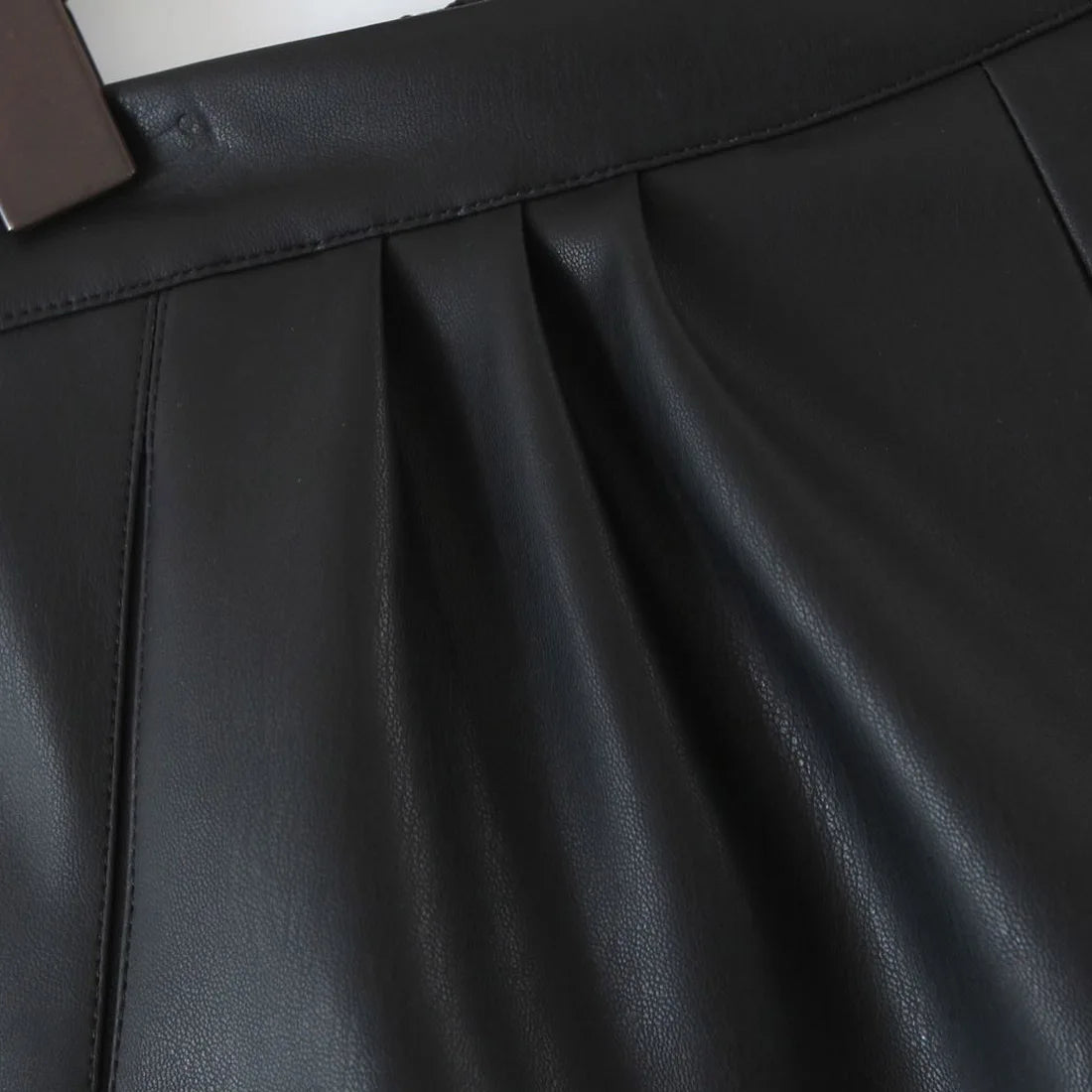 Fashion Elastic Waist PU Wide Leg Shorts Plus Size Women Clothing Good Quality Autumn Winter  Stylish A-Line Leather Bootcut