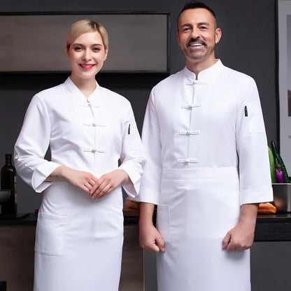 C317 Unisex Long Sleeve Master Cook Work Uniforms Restaurant Hotel Waiter Coat Kitchen Workwear Clothing Food Service Chef Tops