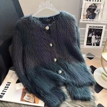 Imitation Mink Soft Knit Cardigans For Wman 2023 Autumn Winter Korea Fashion Short Chic Top Street Casual Sweater Coat Women
