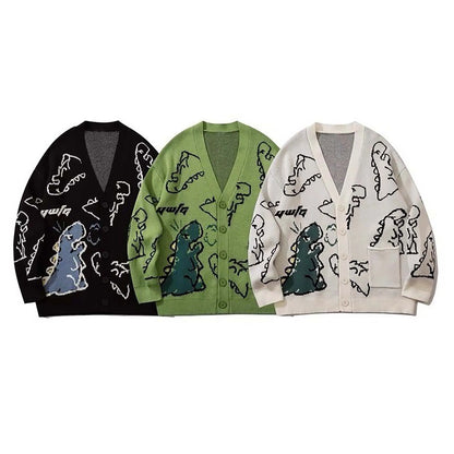 High Quality Korean Fashion Women Men Harajuku Knitted Cardigan Clothes Streetwear Cartoon Pullover Shirt Oversize Wool Sweaters