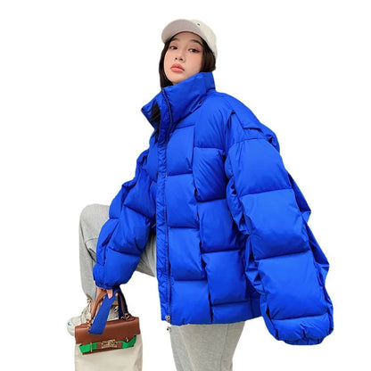 New Snow Wear Coat Women Parkas Down Cotton Jacket Warm Female Casual Loose Winter Jackets Padded Puffer Parka Outerwear