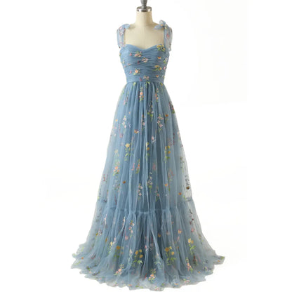 2023 Elegant Party Dress Prom Dresses Mint Green Adjustable Straps Shiny Love Tulle Tea Length Wedding Party Graduation Dress