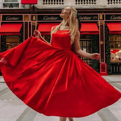 Elegant A Line Long Dress Bow Backless Sexy Spaghetti Strap Lace Up Red Holiday Party Dresses Split Summer Dresses Women 2023