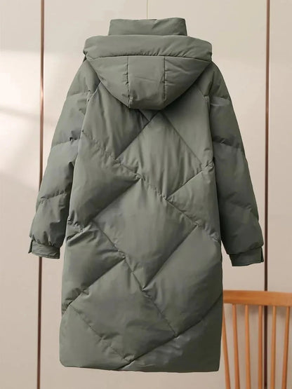 New Women Long Down Cotton Jacket Korean Loose Cotton Coat Winter Thicken Warm Women Parkas Winter Outwear Hooded Coat
