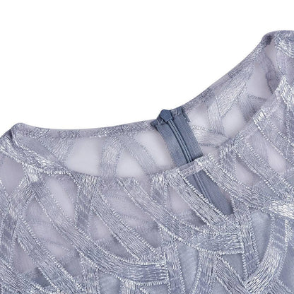 Women's Plus Size Dresses Lace 3/4 Sleeves Evening Gown Party Cocktail Dress Crewneck Hollow Out