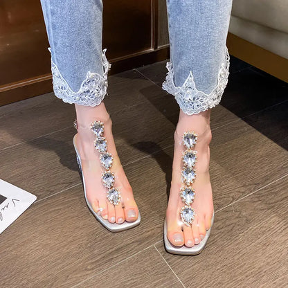 Plastic Sandal Block Heels 2022 Summer Sale Of Women's Shoes Suit Female Beige Buckle Strap All-Match Transparent Chunky Fashion