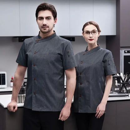 chef shirt Chef Jacket Long Adjustable Sleeve Men Women Unisex Cook Coat Restaurant Hotel Kitchen Wear Waiter Uniform
