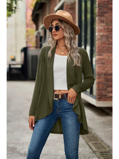 2024 Autumn New Women's Top Long Sleeve Women Cardigan Solid Color Loose Cropped Cardigan Leisure Knitted Cardigan Tops Sweater