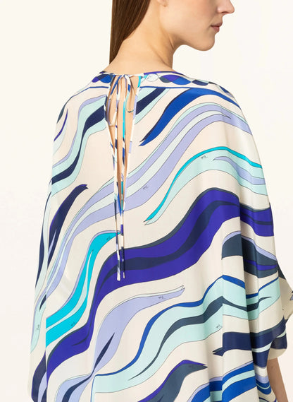 Floor Length Batwing Sleeve Round Collar Bohemian Print Elastic Over Size Dress Women New spring Vacation