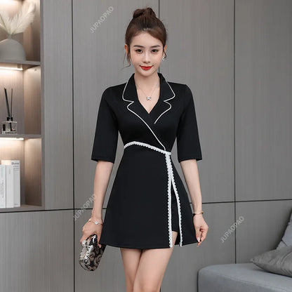 Beauty Salon Spa Uniform for Woman Sexy Restaurant Waiter Clothes Esthetic Desk Hotel Massage Nail Beautician Cafe Work Outfit