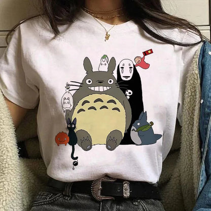 Japan Anime Dragon Graphic Print T-shirt Women New summer Harajuku Aesthetic Tshirt White Tops Casual Female T Shirt Tee