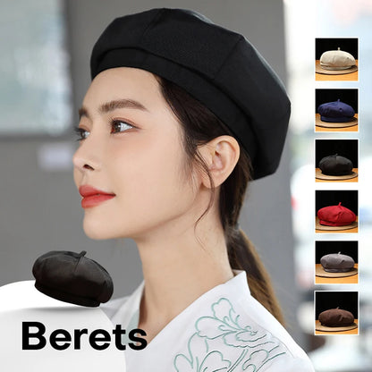 Korean Women's Chef Hat Berets Restaurant Hotel Bakery Cafe Catering Uniform Waiter Work Hat Dust And Oil Smoke Prevention