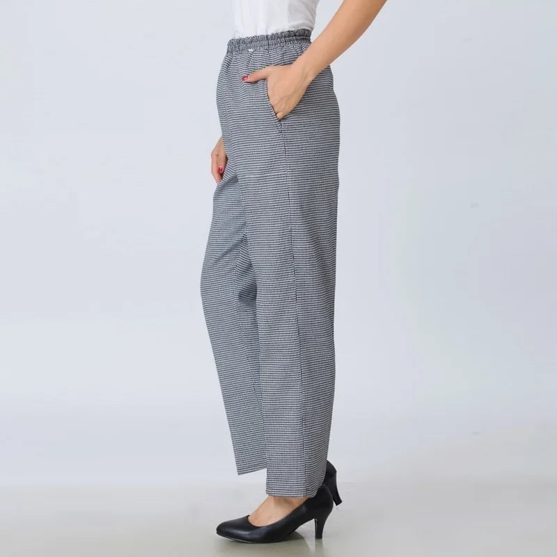 Chef Pants Chefs Plaid StripeTrousers  Women Cooking Uniform