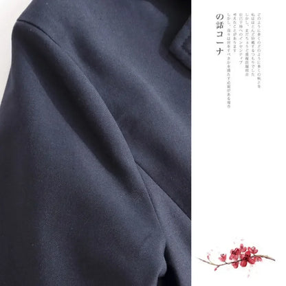 Korean Japanese JK Blazer High School Uniform Navy Coat Suit for Graduation Women School Clothes Girl Students Jacket Seifuku