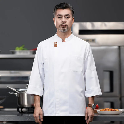 New Man Work Suit Restaurant Waiter Chef Jacket Woman Man Baker Uniform Cook Wear Baker Apron Waterproof Long Sleeve Chefs