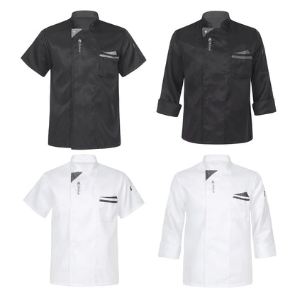 Chef Jacket for Men Women Short Sleeve Long Sleeve Cook Shirt Bakery with Pockets Restaurant Waiter Uniform Kitchen Work Clothes
