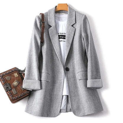 Fashion Business Plaid Suits Women Work Office Ladies Long Sleeve Spring Casual Blazer  New Jackets for Women Coats