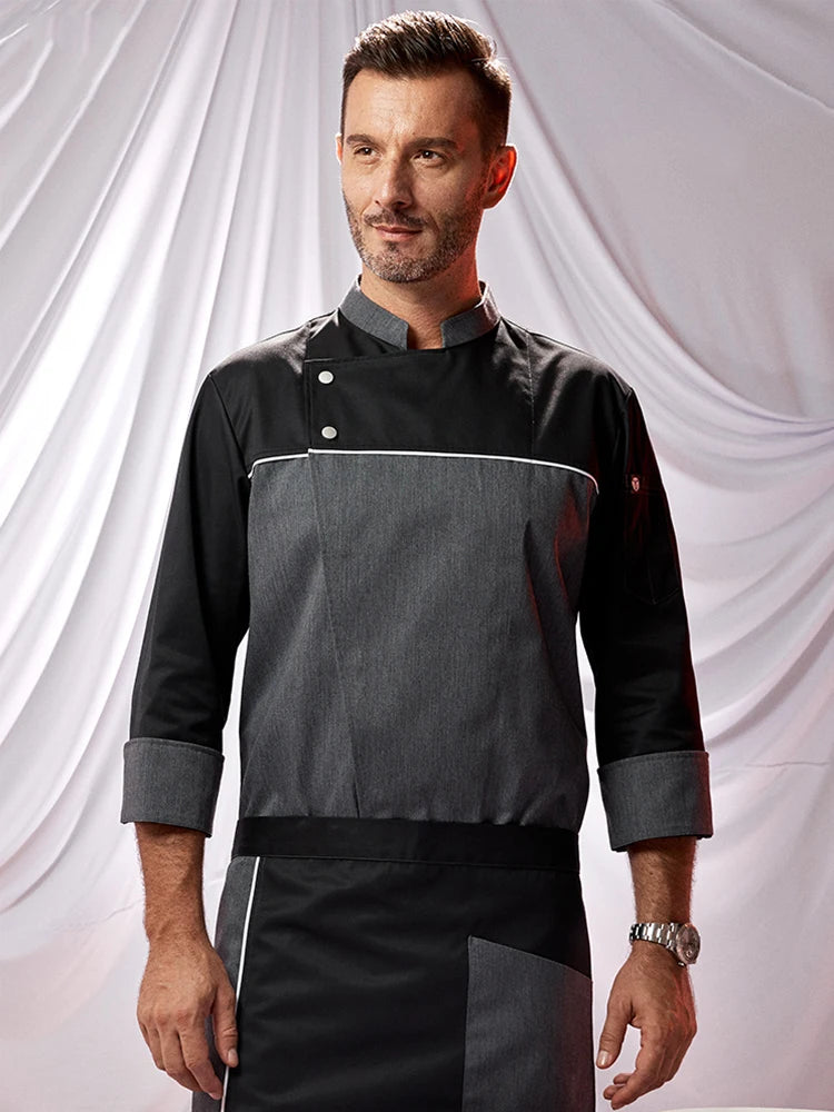 Restaurant Chef's Clothes Hotel Women's Kitchen Jacket Bakery Working Uniform of a Man Long Sleeves Cafe Waitress Work Coat