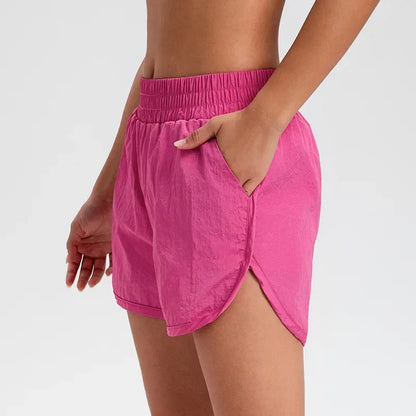 AL Summer Shorts Women Sweat Absorbing Quick Drying Fitness High Waisted Yoga Hot Pants Anti Exposure Sports Training Shorts