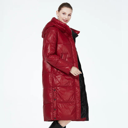ICEbear 2023 Winter Fashionable Jacket Women's Hooded Warm Parkas Puffer Jackets Hight Quality Female Quilted Coat  GWD20155D