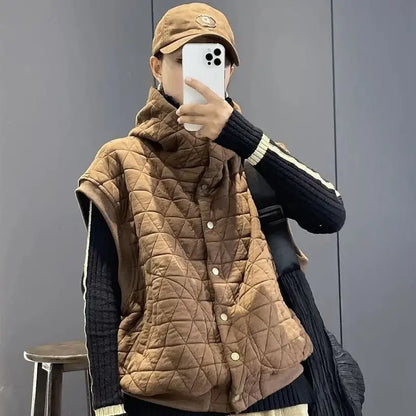 Fashion Autumn And Winter New Style Literature And Art Leisure Solid Color Box Hooded Sportswear Jacket