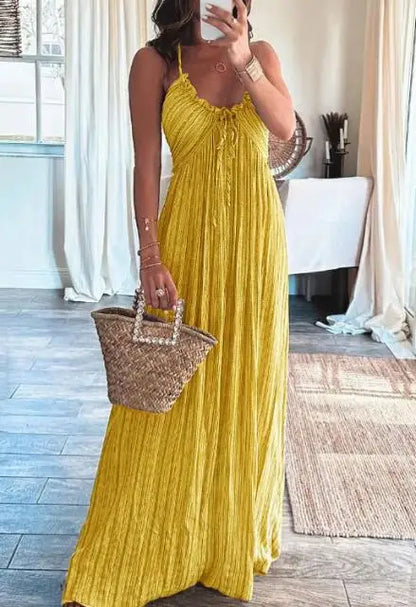 2023 Fashion Sexy New Summer Casual Sexy Suspenders Loose Long Dress Female Clothing Outfits